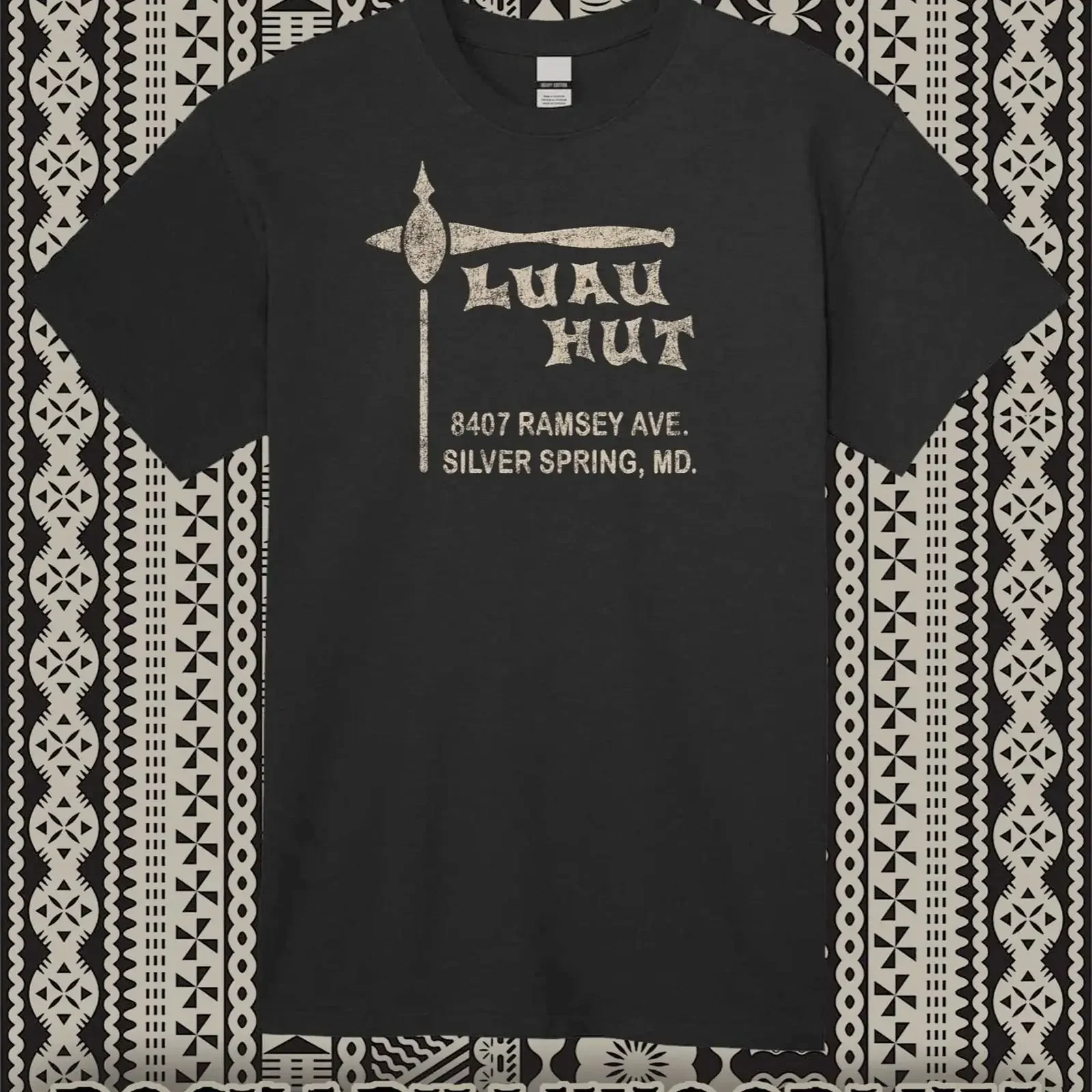 Retro Tiki Art T Shirt Restaurant Bar Mug Luau Hat Silver Spring Maryland vintage Washed streetwear homme Breathable graphic