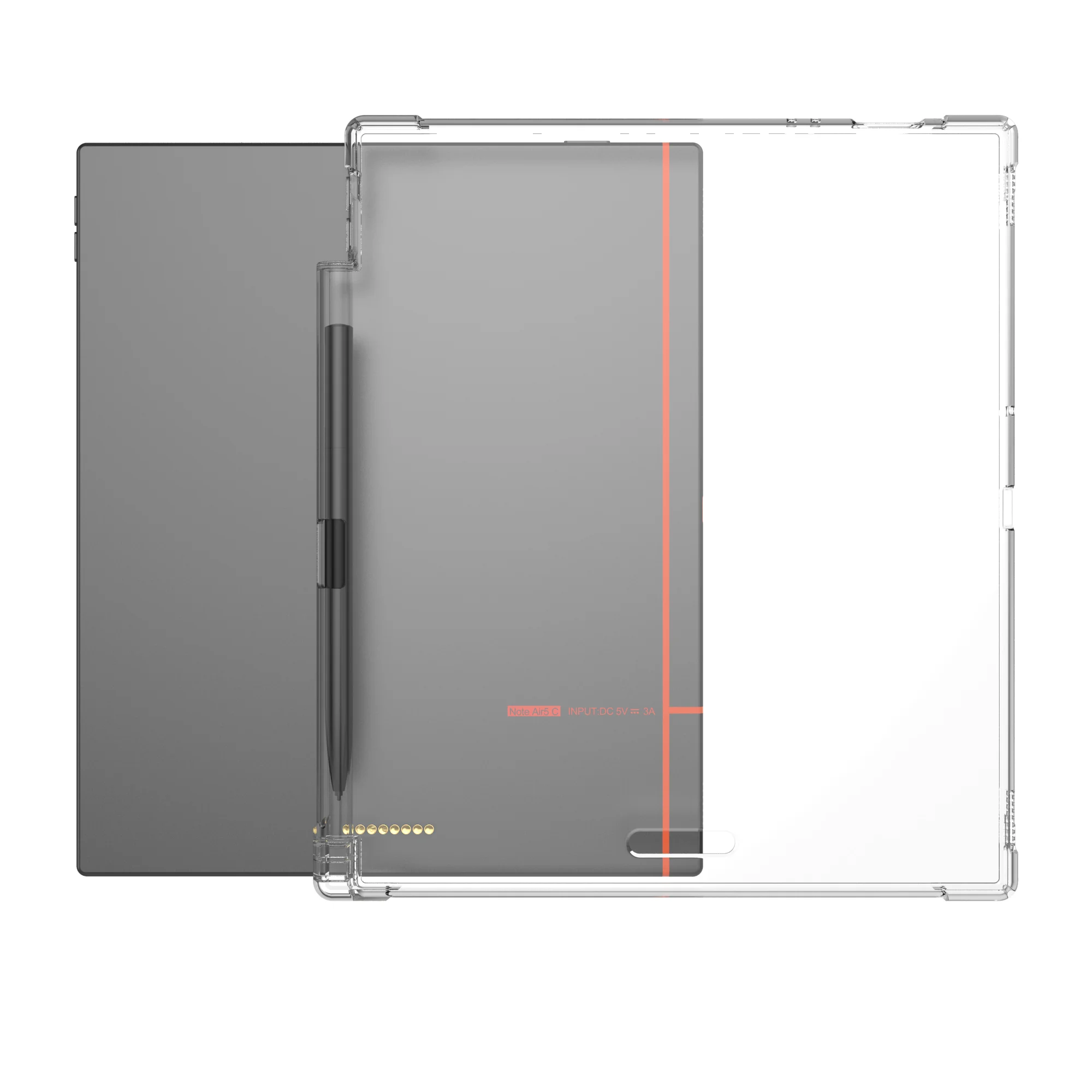 Clear Case for Boox Note Air 5 C | Built-in Pen Holder | Slim & Lightweight | Anti Scratch | TPU Soft Back Cover