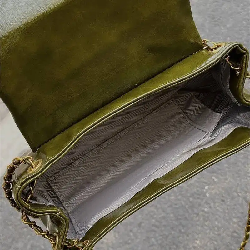 Bloom High Street Green Shoulder Bags Purse Women Leather Casual Y2k Handbag Wallet Ladies Retro Office Underarm Bag Hot Girls