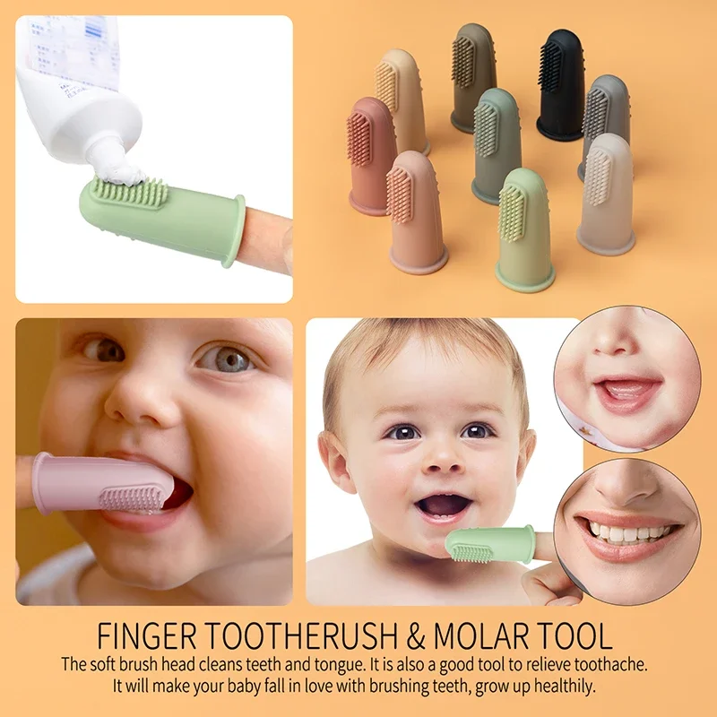 

1/5pcs Baby Toothbrush Children 360 Degree Soft Finger Child Toothbrush Teethers Brush Silicone Kids Teeth Oral Care Cleaning