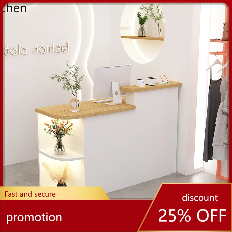 

HXL clothing store bar counter small checkout page manicure and beauty shop front desk simple modern arc bar with light