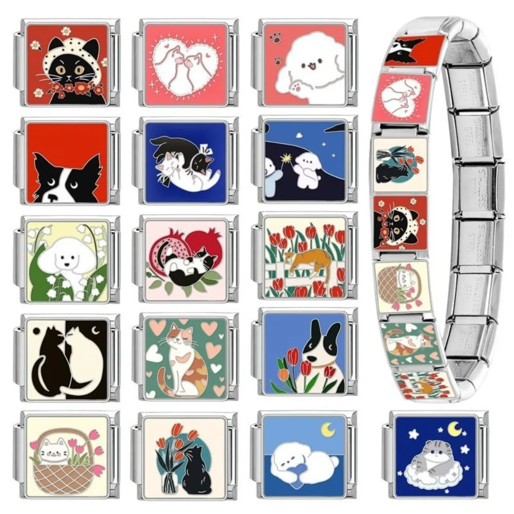 

Cute Animal Series Charm Bracelet Fit 9mm Bracelet Stainless Steel Charm Italian Links Module Bracelet Accessories