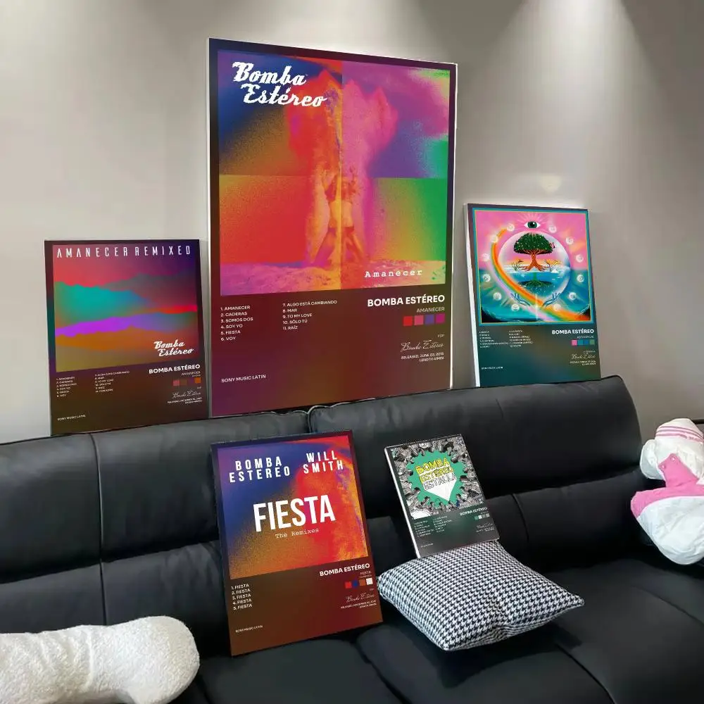 Band B-Bomba Estereo Poster Home Wall Decor Artwork Prints for Living Room Bedroom Apartment Decoration