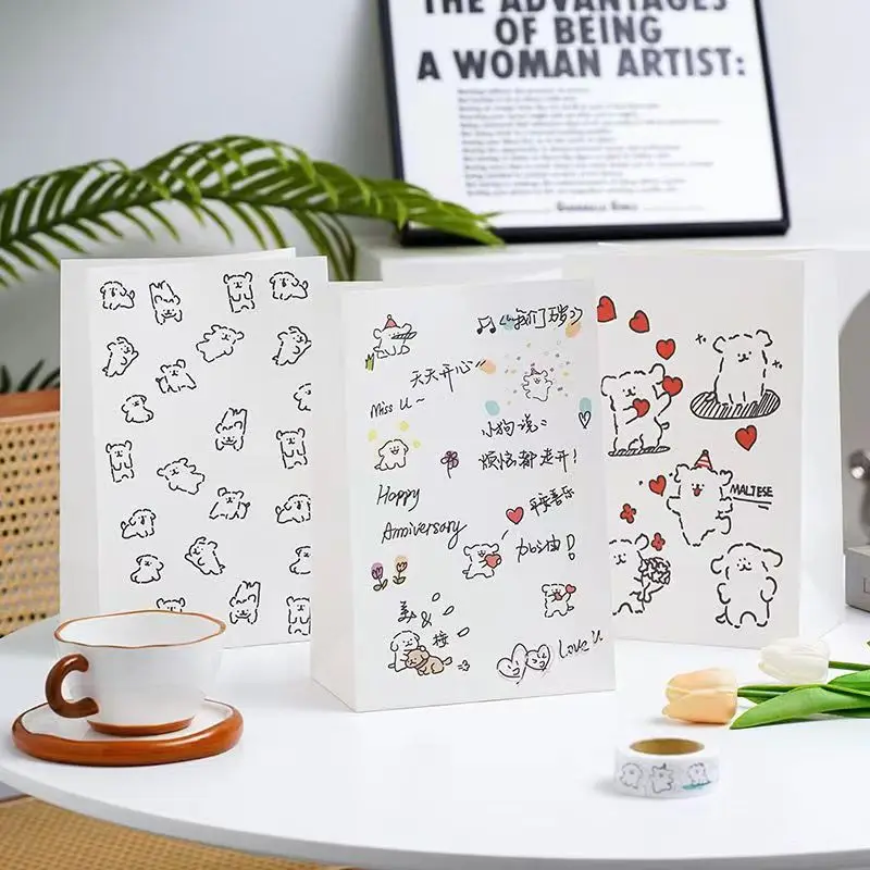 

Cute Paper Bag Kindergarten Candy Christmas Gift Bag Valentine's Day Gift Storage Bag 5pcs Set