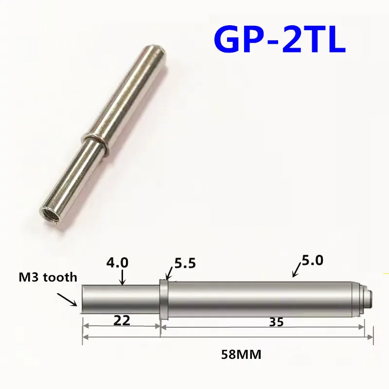 

50PCS/pack Elastic Positioning Pin GP-2TL Extended Cradle Pin Diameter 5.0mm Length 58mm M3 Tooth Spring Positioning Pin