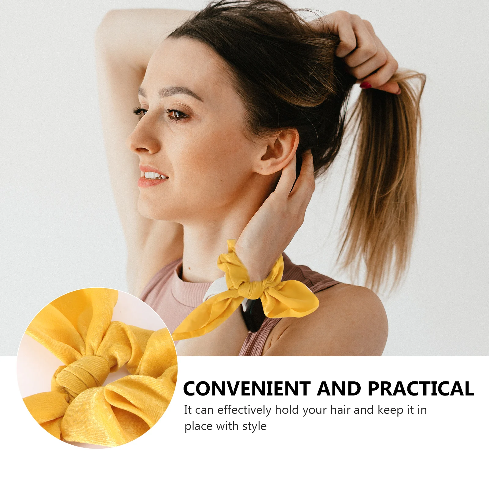 

10pcs Bowknot Ropes Solid Color Long Ponytail Holders Knotted Accessories For Women Stripe Hair Ties Hair Rings Easy Match Daily