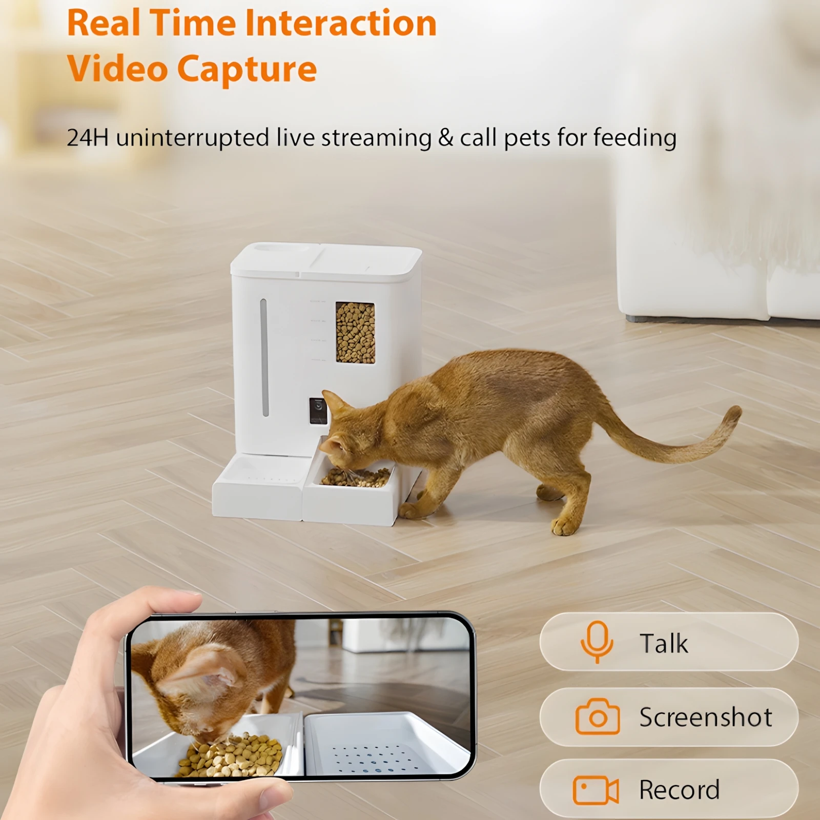 Automatic Pet Water Fountain Feeder 2 IN 1 with Camera For Cat Dog App Wifi Remote Smart Food Water Dispenser Dog Treat Feeder