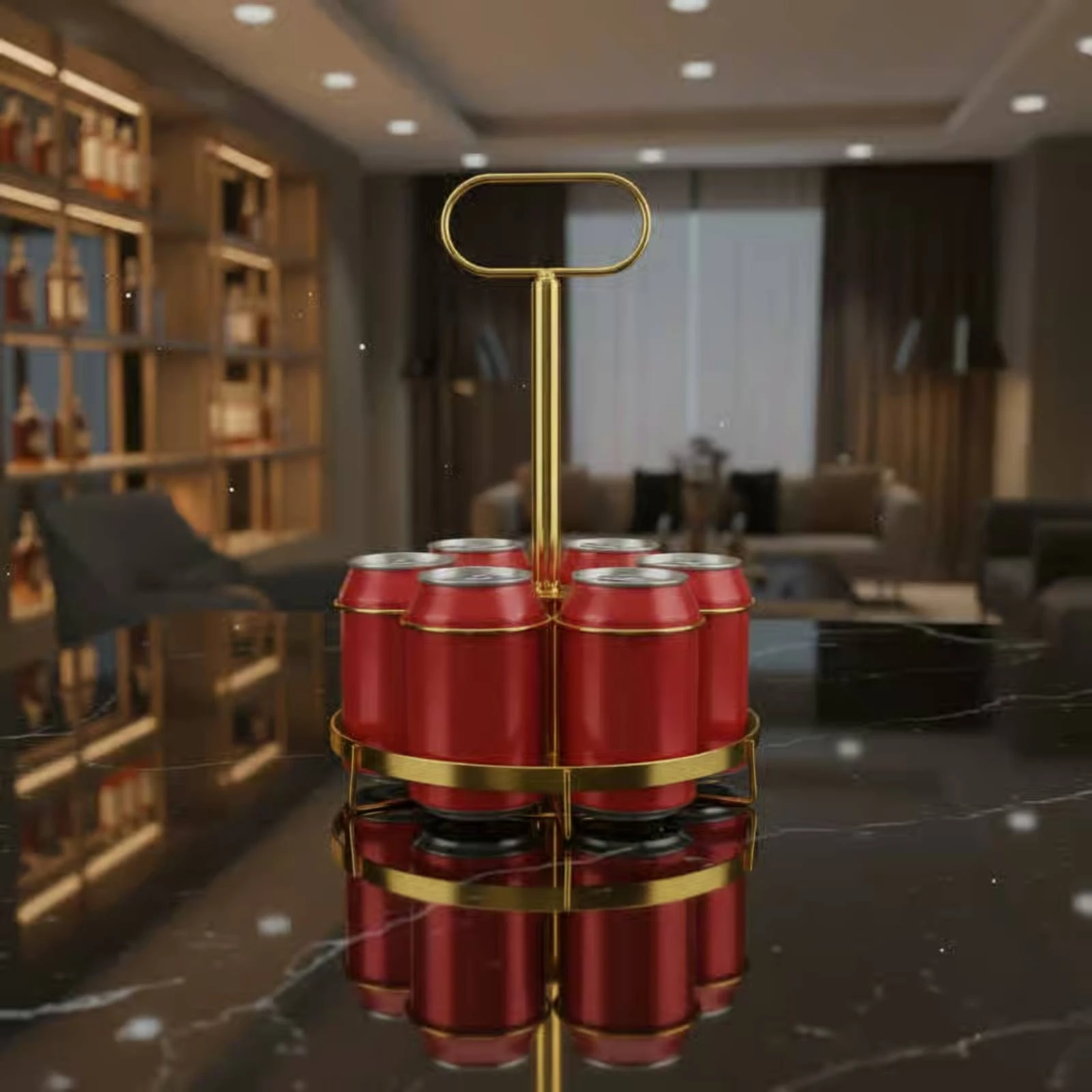 

Beer Carrier Rack Detachable Beer Bottle Holder 6 Bottle Carrier Handheld Can Basket Portable for Ktv