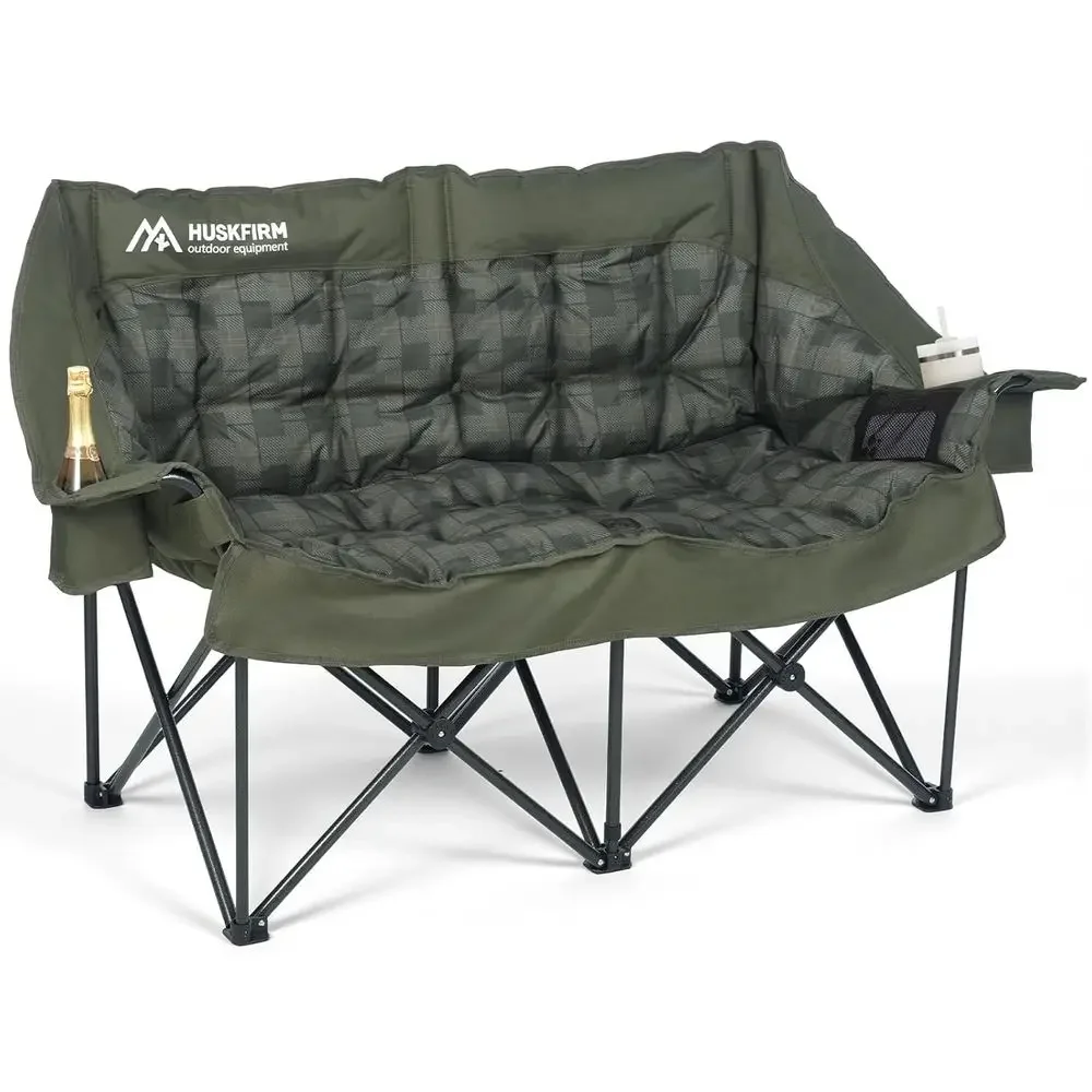 

Double Camping Chairs Padded Loveseat Chair or 2 Person - Heavy Duty Oversized Camping Couch or Adults Outdoor Lawn Beach - Port