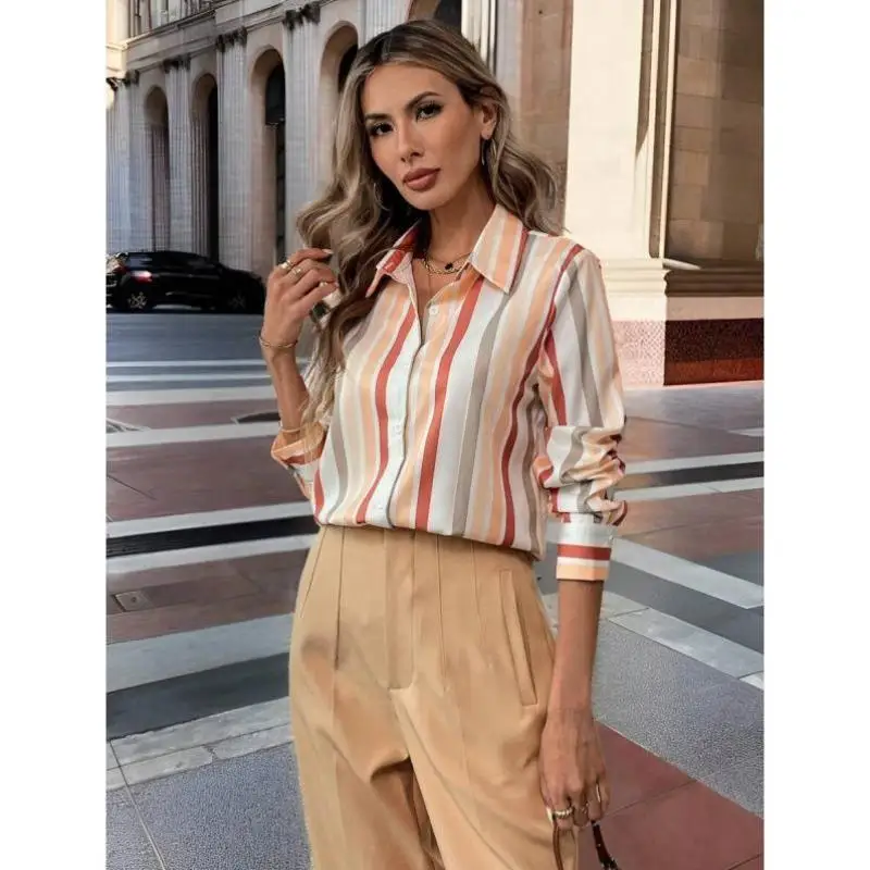 فضفاض طويل Sve مخطط irt J 2309 Sle ملابس نسائية غير رسمية للصيف نسيج بوليستر مريح على شكل حرف a Sve