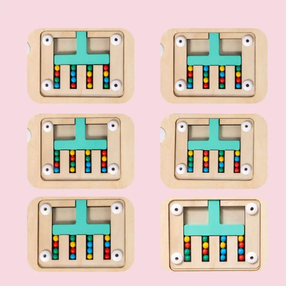 Gioco di abbinamento colori in legno Puzzle di ordinamento colori Montessori Puzzle scorrevole Bordo Pensiero logico Apprendimento Rotolamento in legno