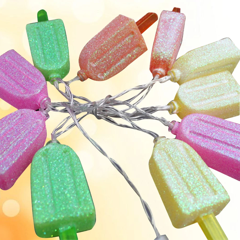 Guirlande lumineuse colorée pour glaces, 10 ampoules LED, pour barbecue, Patio, fête, noël, mariage, décoration créative