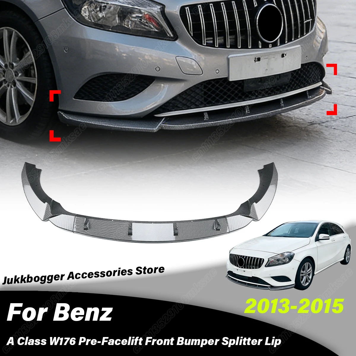 

For Mercedes Benz A Class W176 Pre-Facelift 2013 2014 2015 Automobile Front Bumper Spoiler Lip Modification Decoration Body Kit