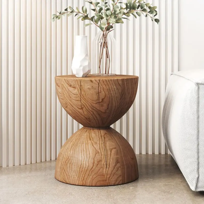 Solid wood pier stool Nordic log pier edge few stump ornament round living room household wooden pier vanity chair  ottoman