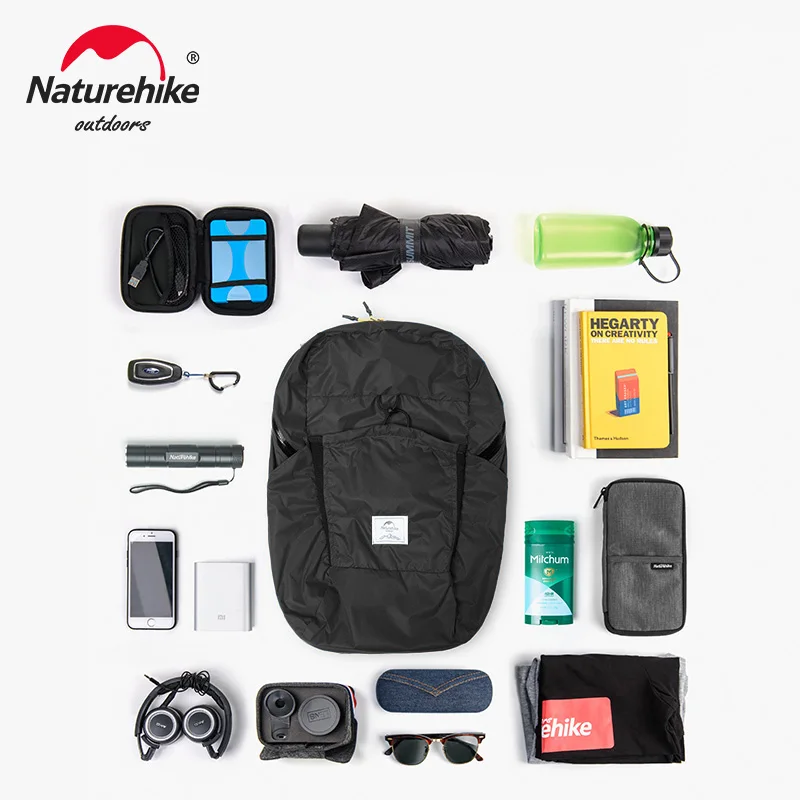 Naturehike-mochila ultraligera para hombre y mujer, bolso de hombro de 170g, 22L, impermeable, plegable, para acampar al aire libre, viajes, escalada y Trekking