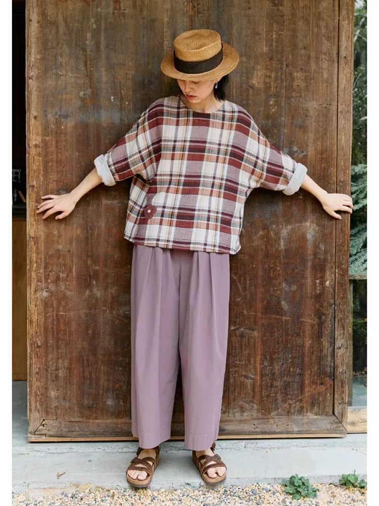 

ZBWY, новинка весны и лета, свободные накладные шарики с вышивкой, двойная марля, смесь хлопка и льна, обычный све, женский irt