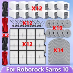 Compatible For ( Roborock Saros 10 / Roborock S9 MaxV Ultra ) Vacuum Parts Main Roller Side Brush HEPA Filter Mop Cloth Dust Bag