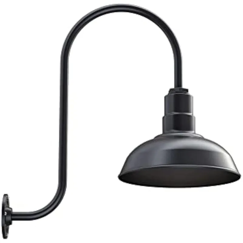 

home.estchester Barn Light | Сумеречный до рассвета Открытый настенный 12-дюймовый купол Upslope Warehou на гибкой стойке