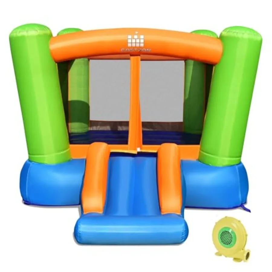 

Inflatable Bounce House Bouncy House for Indoor Outdoor Party Family Fun with Slide 480w Blower Ox Cloth Portable Toddler Small