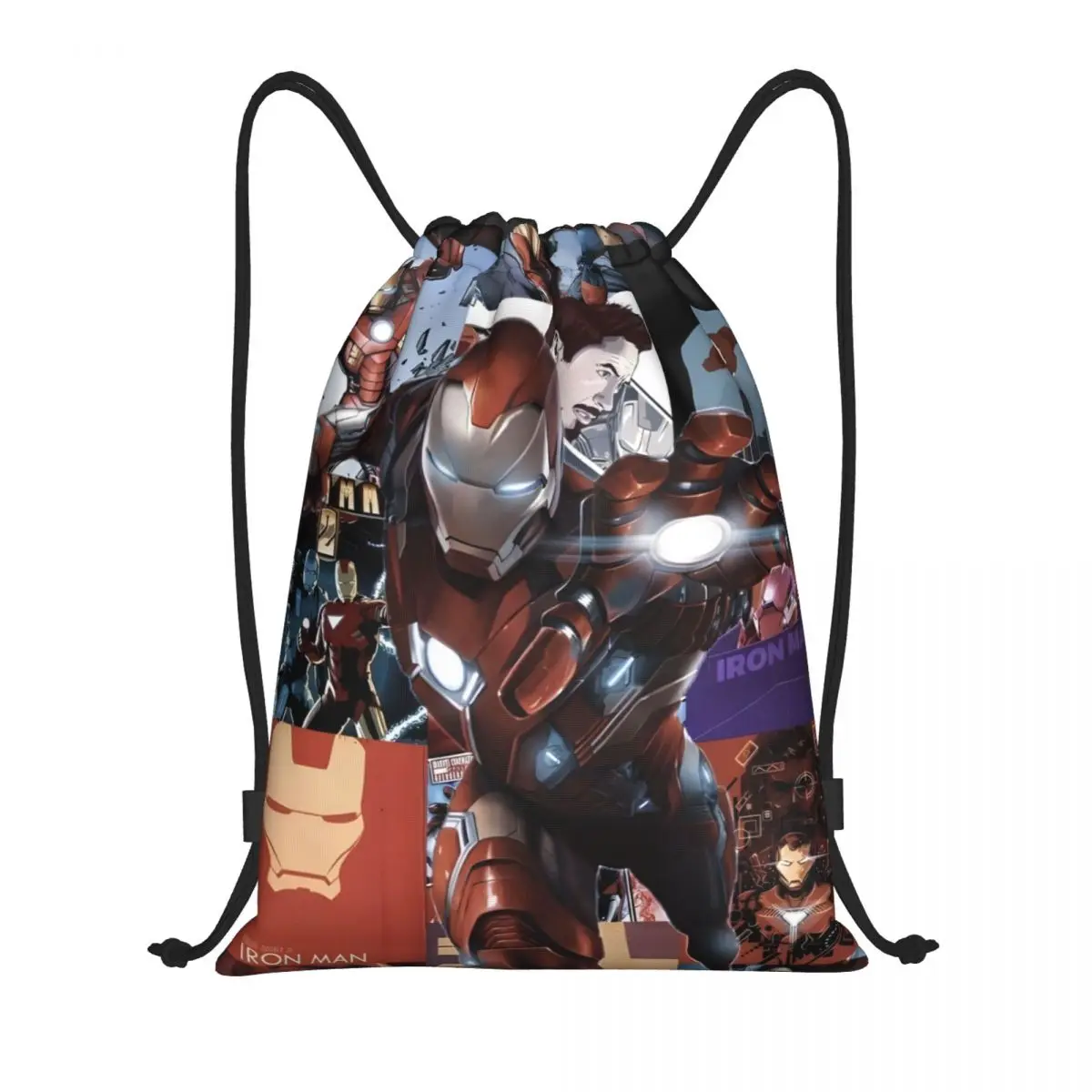 

Iron Man Drawstring Back Pack Bag Travel Storage Package Teenagers Beach Tote Bag School Sport Shoe Bag Portable