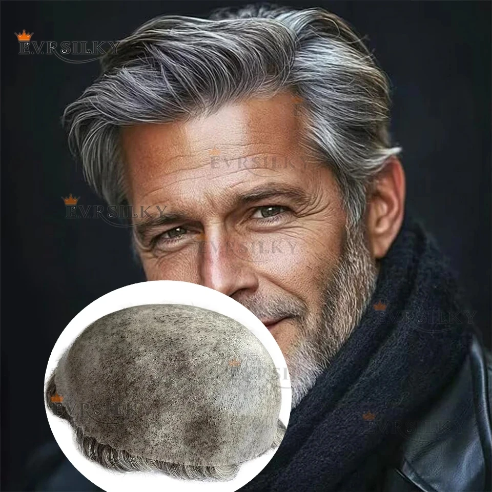 

1B80 1B40 1B30 Серый Белый Блондин Мужской Парик Прочный Полный ПУ Mricoskin Темно-Коричневый 100% Система Человеческих Волос Капиллярный Протез