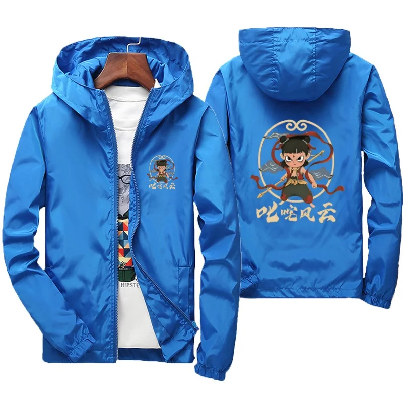 2025 Hot-Selling Story-Themed Cartoon Nezha Pattern Spring and Autumn Jacket for Boys and Girls, Stylish Casual Hooded Top for Babies