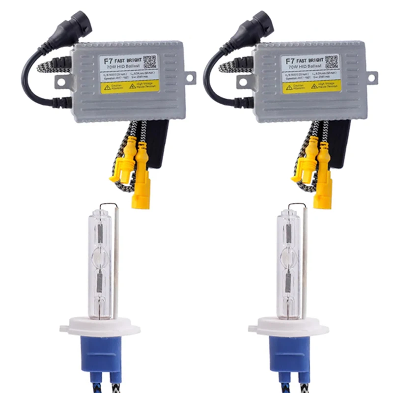 حقيقي DLT F7 70 واط الإضاءة الصابورة مع 70000LM HID زينون لمبة عدة السيارات سيارة العلوي عدة H1 H7 H11 D2H HB3 HB4 6000K 4300K