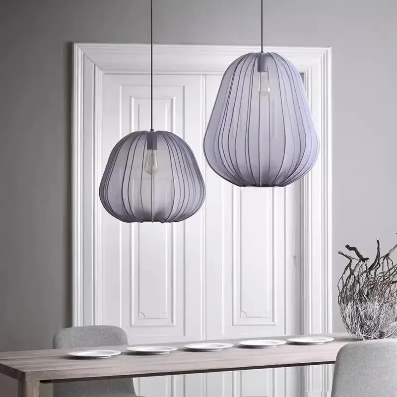 

SANDYHA Creative Cloth Lantern Pendant Lamp Stylish Bedroom Lighting for Living Dining Room Modern Home Decor Elegant Bedside