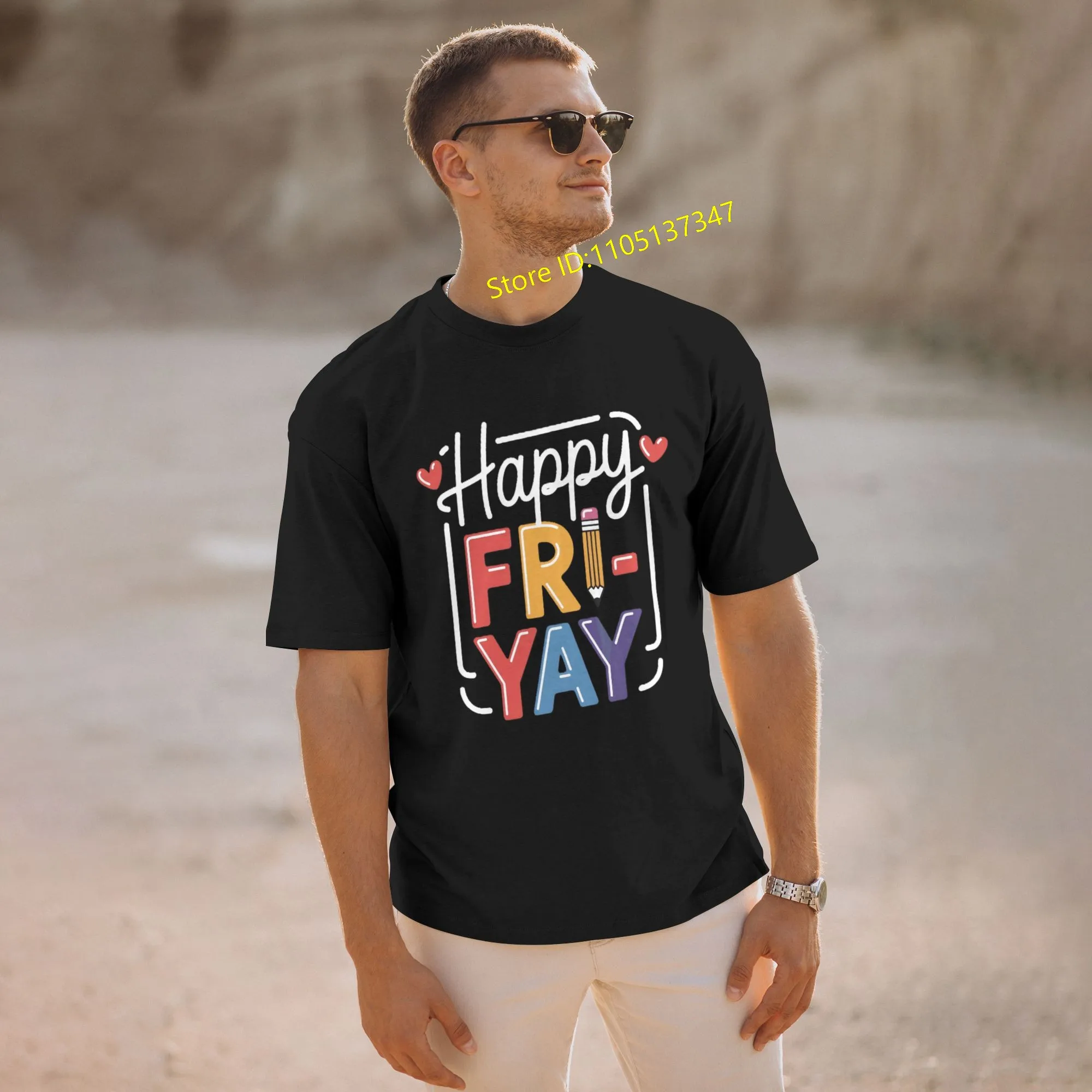 

​​​​​​Personalized customized Fri-Yay men's 100% cotton casual comfortable round neck short-sleeved T-shirt