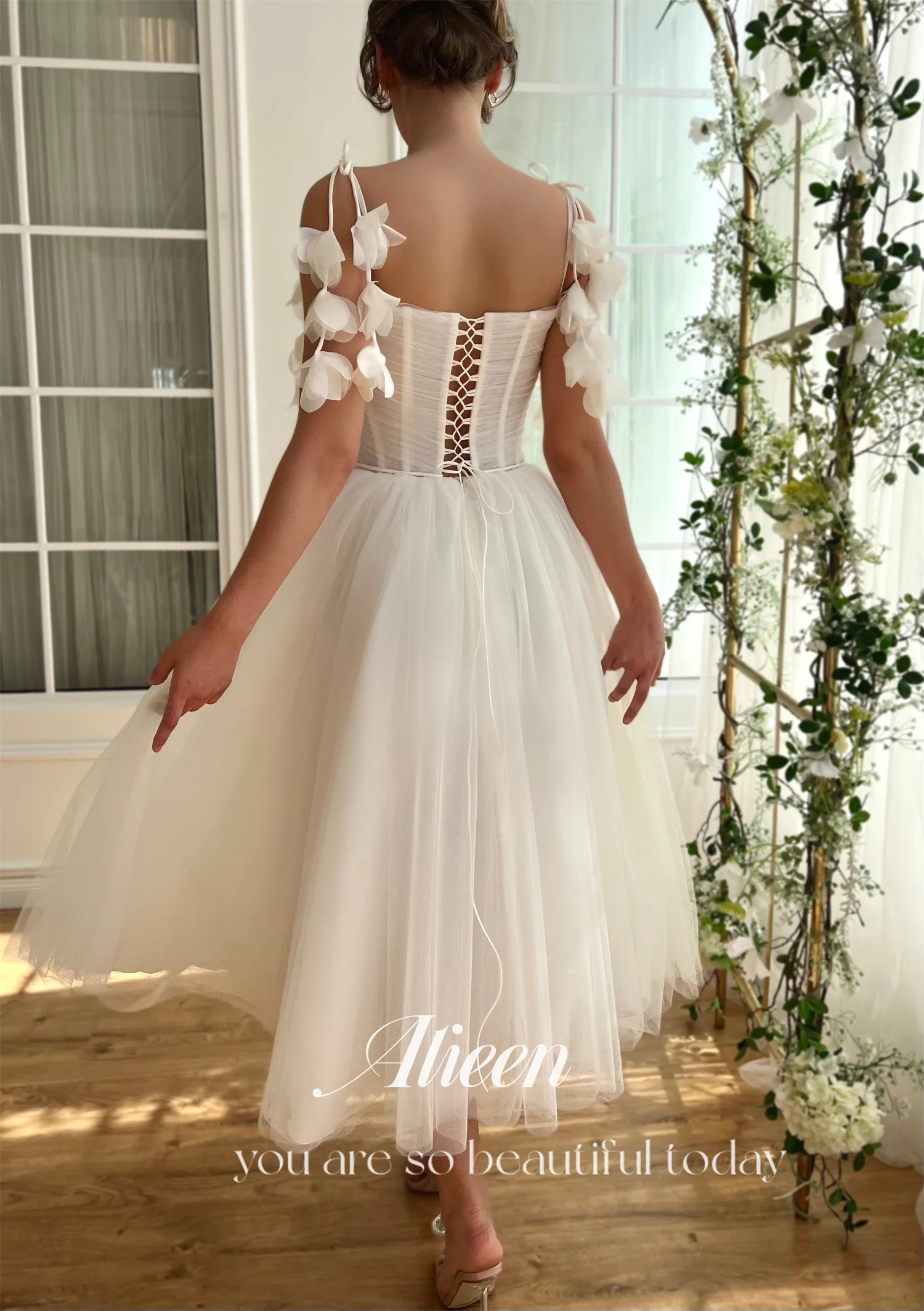 Aileen A-line Ivory White Chubby Elegant Party Dresses Woman 2024 Evening Gala Prom Wedding Dress Graduation Luxurious Women\'s