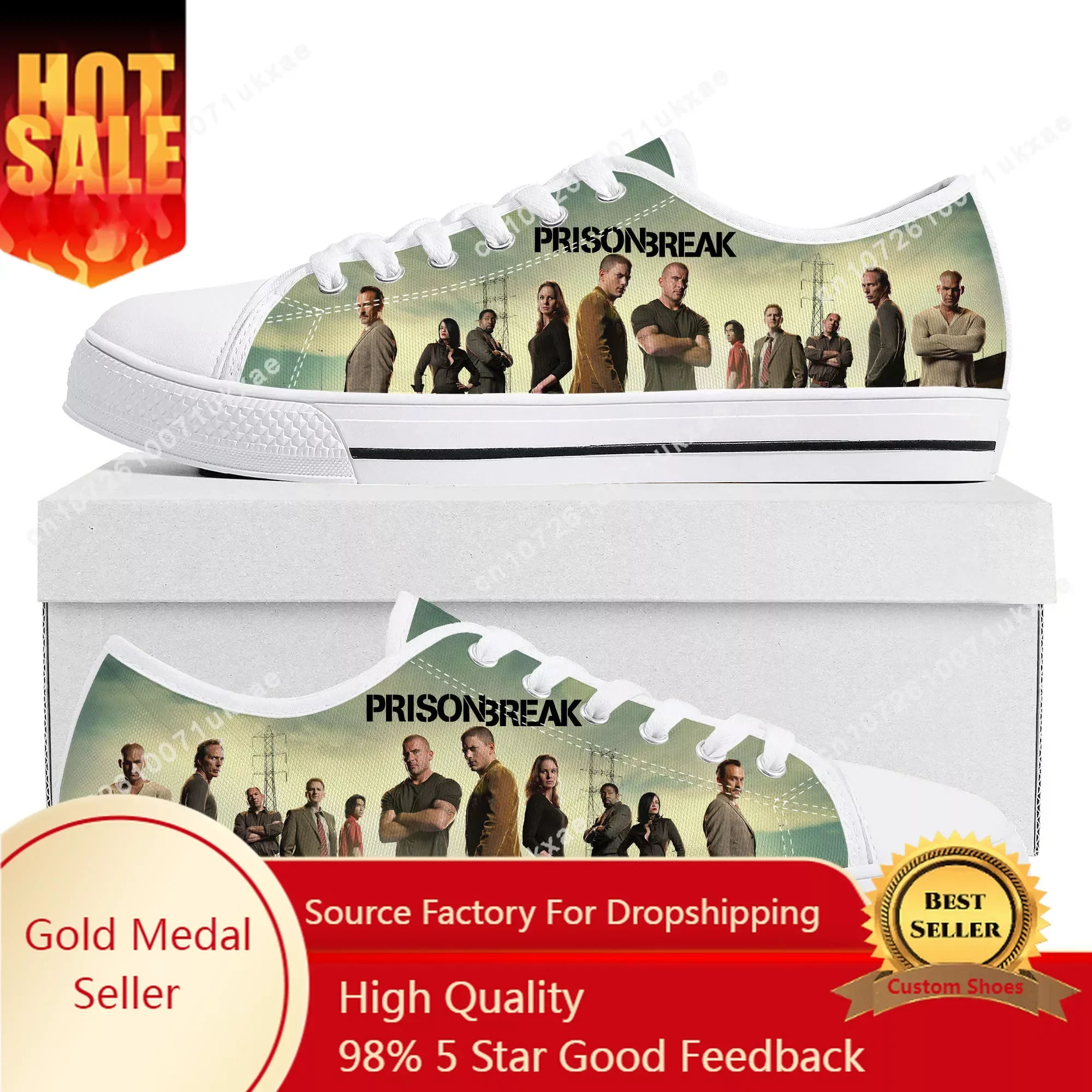 

Prison Break Low Top Sneakers Mens Womens Teenager Canvas High Quality Sneaker Casual Custom Made Shoes Customize DIY Shoe