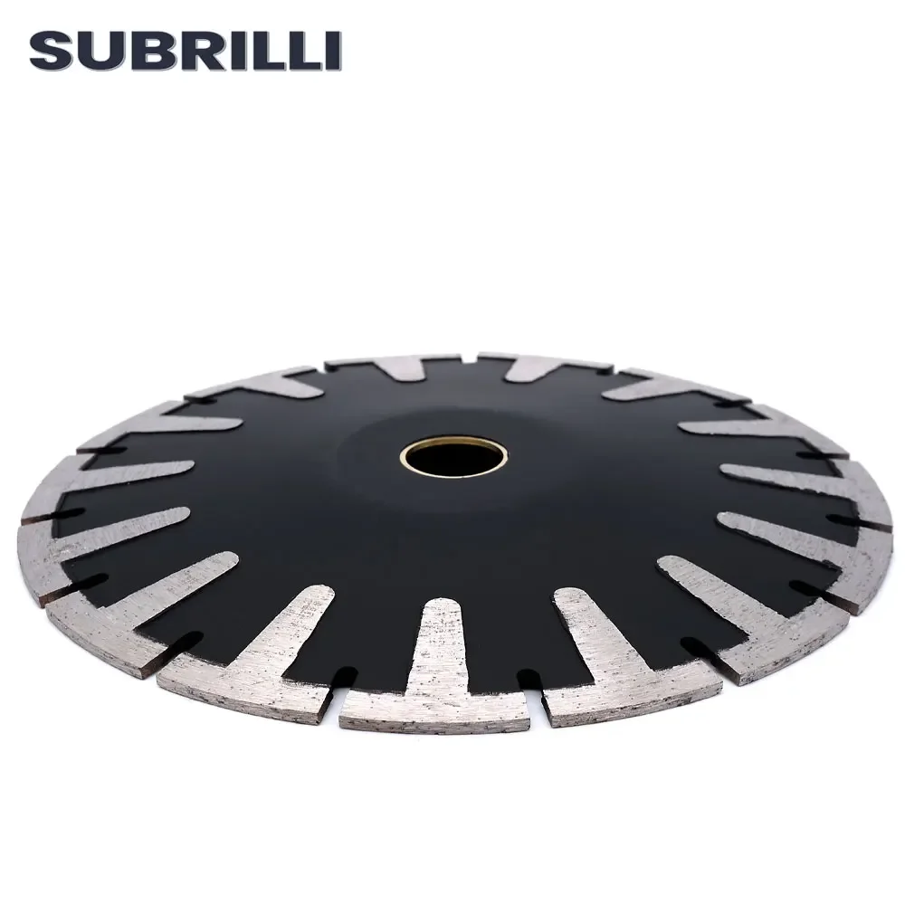 Subrilli 1 peça 7 "180mm lâmina de controle de diamante turbo aro curva disco de corte t-segmentado dente lâminas de diamante para buraco de pia de granito