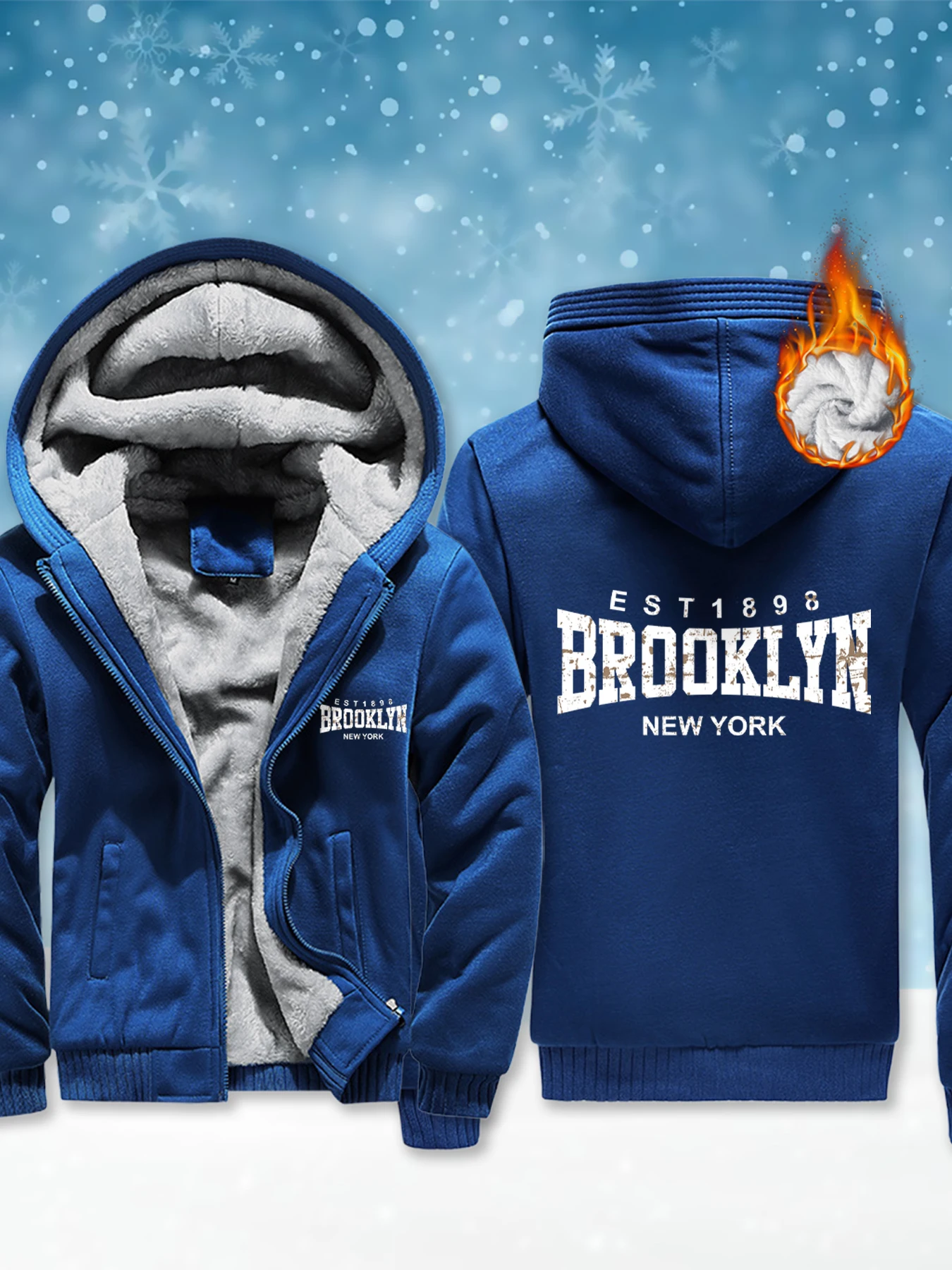 

Brooklyn New York Мужская одежда с принтом, плотная тяжелая уличная одежда, мягкие удобные толстовки, зимнее пальто высокого качества для улицы