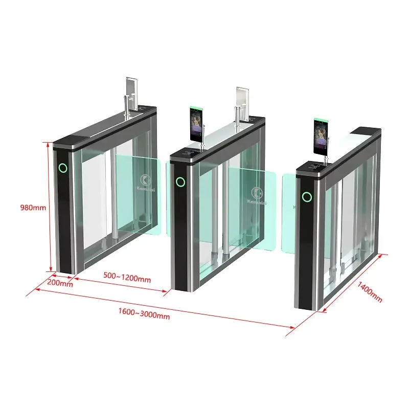 KMS Fully Automatic Anti-Pinch Turnstile Brushless Motor IP65 Protection Multi-Access Control (QR/Face/Fingerprint/RFID)