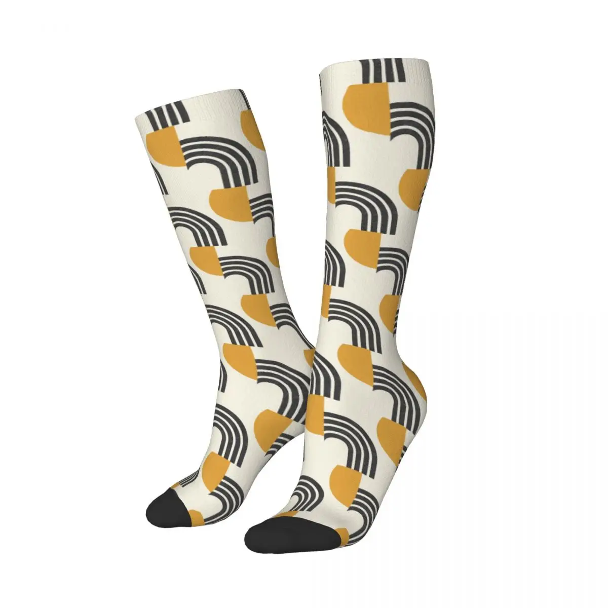 Mid Century Modern Gold - Sun And Rainbow Socks Harajuku Stockings All Season Long Socks Accessories for Unisex Birthday Present