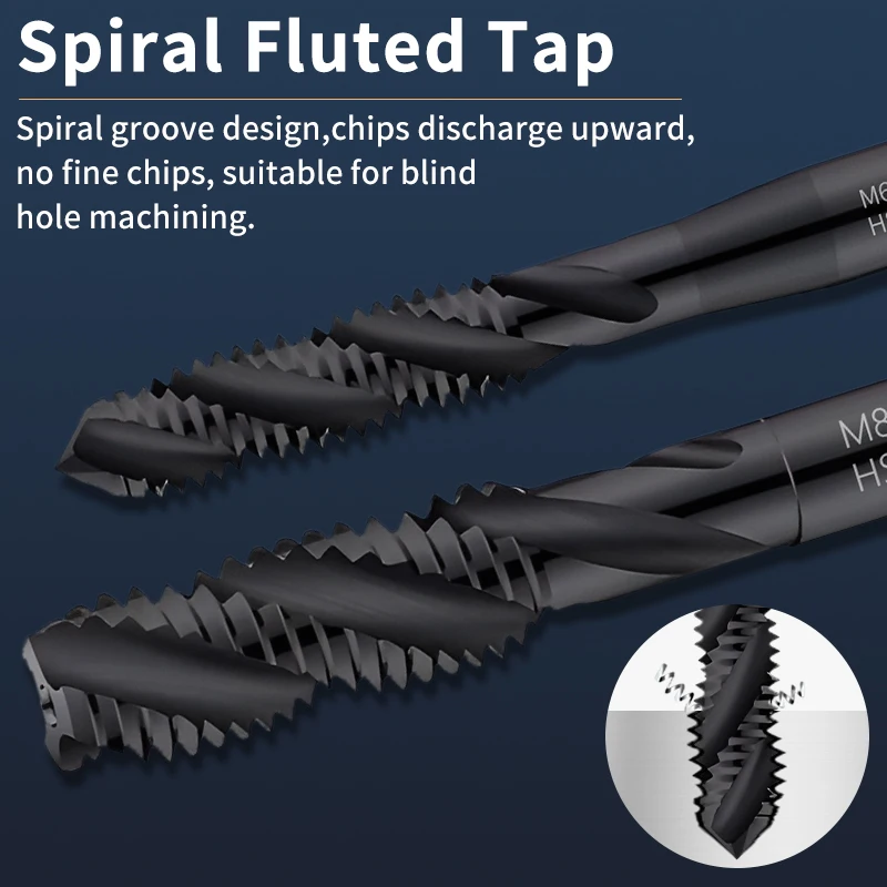 YG HSSE INOX Spiral Fluted/Pointed Tap T1121/T1191-SP T1022/T1023-PO Metric M16-M24 Machine Tap For Steel/For Stainless steel