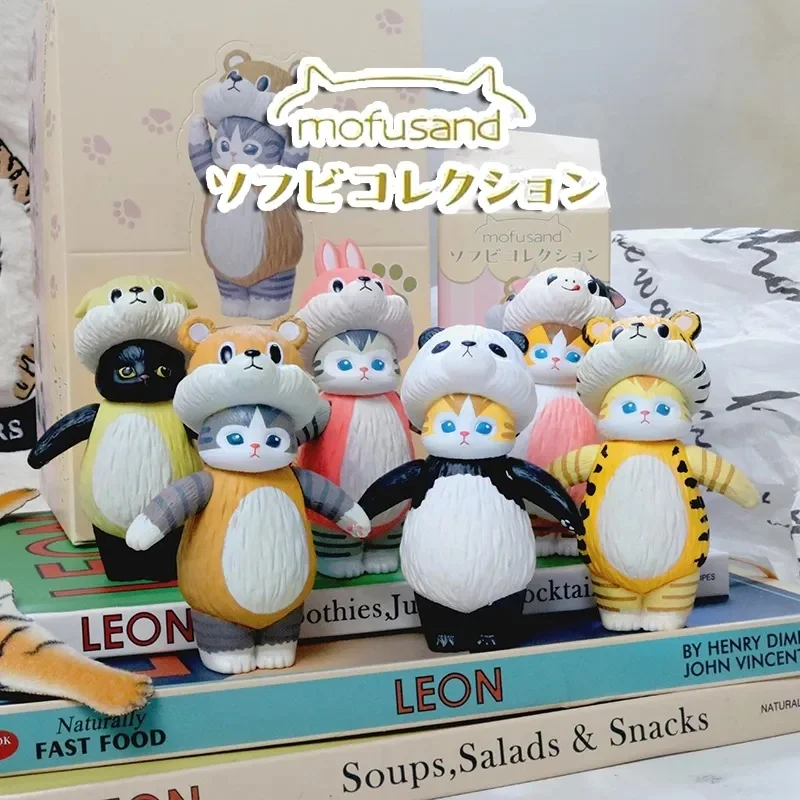 Costume Animal Cos requin chat Mofusand, poupée mignonne, décoration de bureau, modèle d'ornement de voiture, jouets tendance, cadeaux Surprise à collectionner