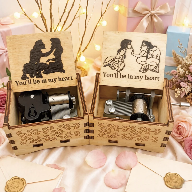 You'll Be in My Heart Music Box Anime Movie 18 Note Wind Up Movement Valentine's Day Birthday Holiday Gifts
