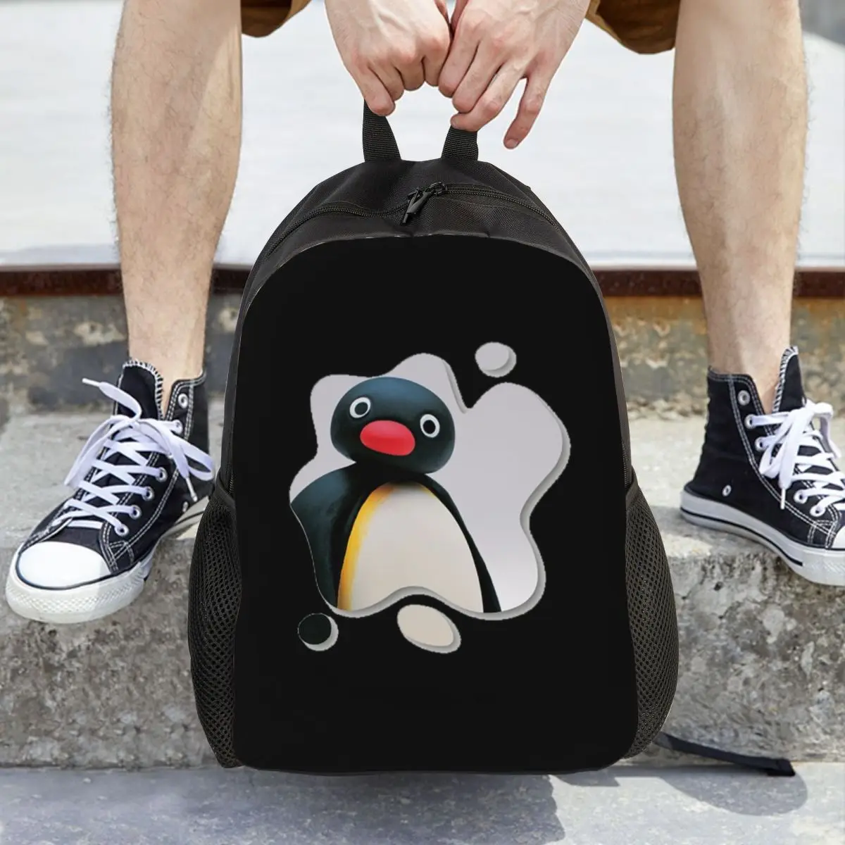 

Pingu Pinga Penguin Tv Backpack Daypack Large Capacity Kids BookBag School Bag Shoulder Bags for Men Women