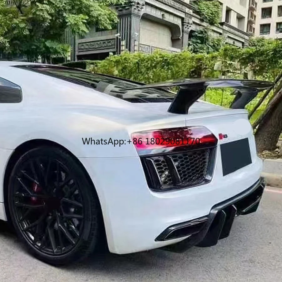 R8 2017 -2020 Dry Carbon Fiber Rear Spoiler Wing Diffuser Lip For audi R8 Car Model Automobile