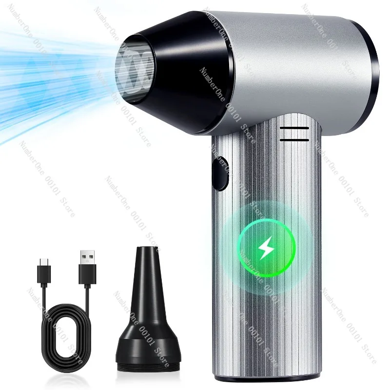 Aluminum alloy high-speed handheld fan - portable turbine fan for car and home use