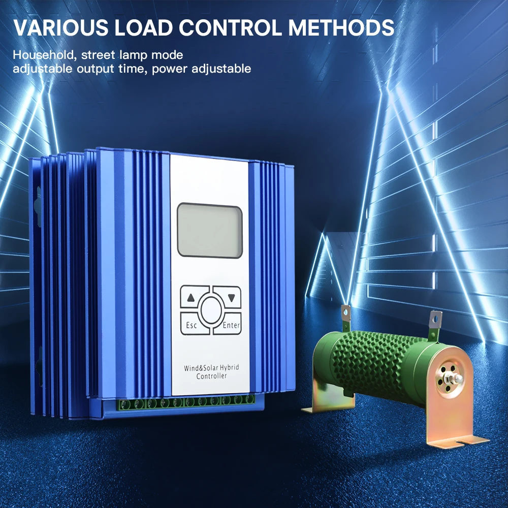 Imagem -02 - Controlador Híbrido com Caminhão Basculante para Acampamento ao ar Livre Geradores de Turbinas Eólicas Super Boost Charging 12v 24v 48v 3000w