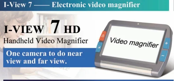 Lente d'ingrandimento video elettronica portatile con schermo da 7" per leggere giornali