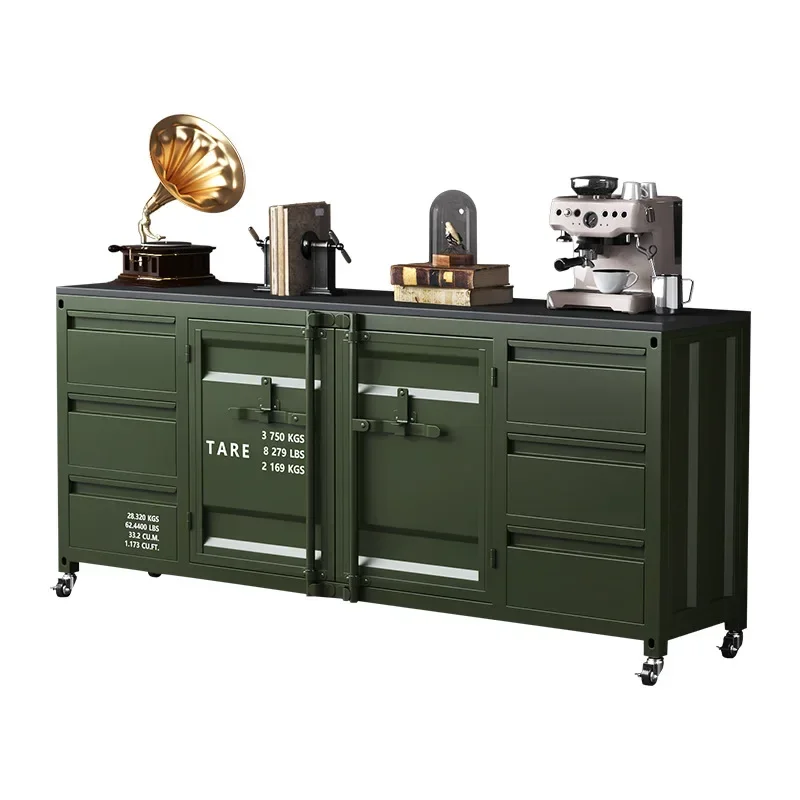 

Locker American side cabinet Tea cabinet Shelf Multifunctional bucket cabinet Industrial wind container can be