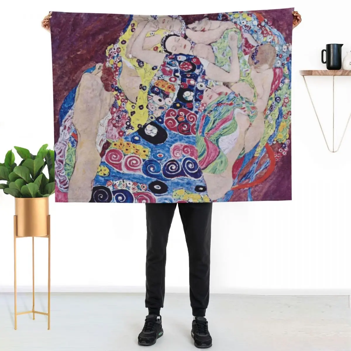 

The Maiden by Gustav Klimt Throw Blanket Ultra Soft Flannel Fleece Blanket for All Seasons