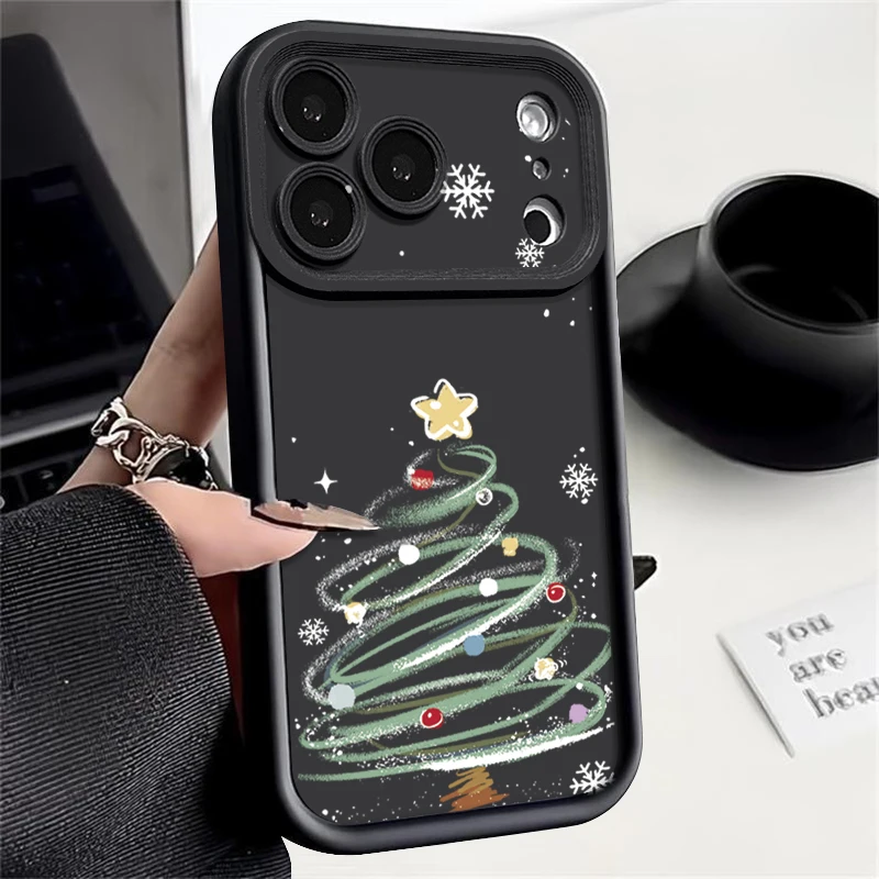 Weihnachtsbaum gemusterte Handyhülle für iPhone 17 16 15 14 13 12 Pro Max 16 17 Pro 11 16e 17 Air Soft TPU Silikon Cover Funda