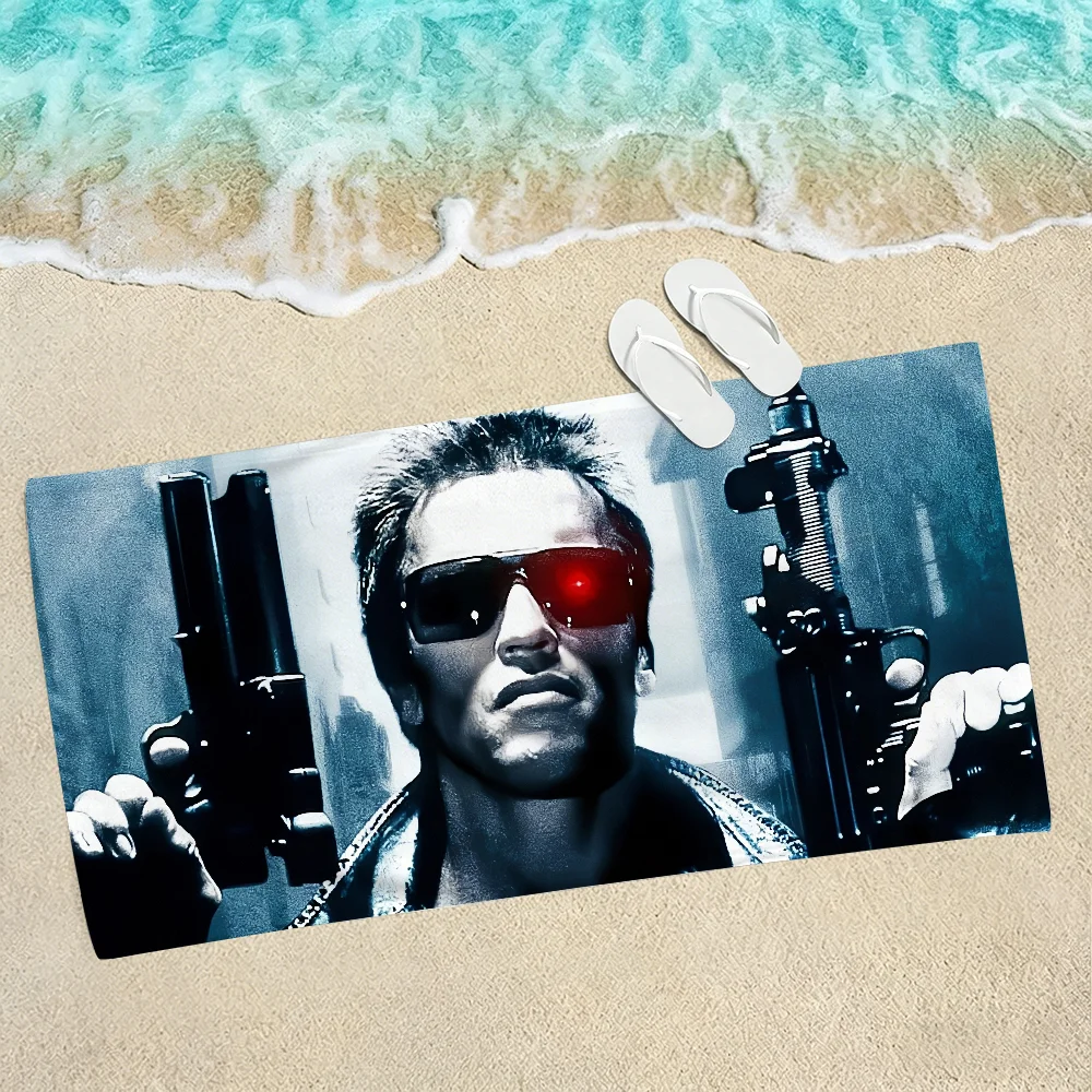 Movie Terminator Towel Soft Lightweight Anti-Sand Large Beach Towel Quick-Drying Bath Sports Family