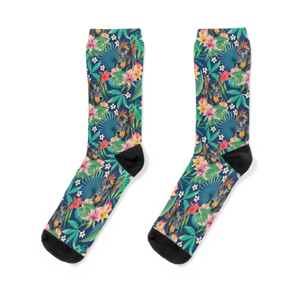 

Tropical Dobie Dobermann Doberman Pinscher Socks ankle sports and leisure crazy set Socks Men Women's