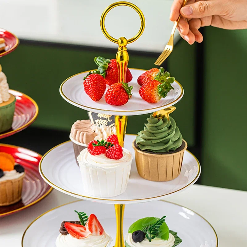 European Style Cake Stand Display Rack,Fruit Plate,3-Layer Cupcake Tray,Birthday,Wedding Party, Dessert Table Decoration