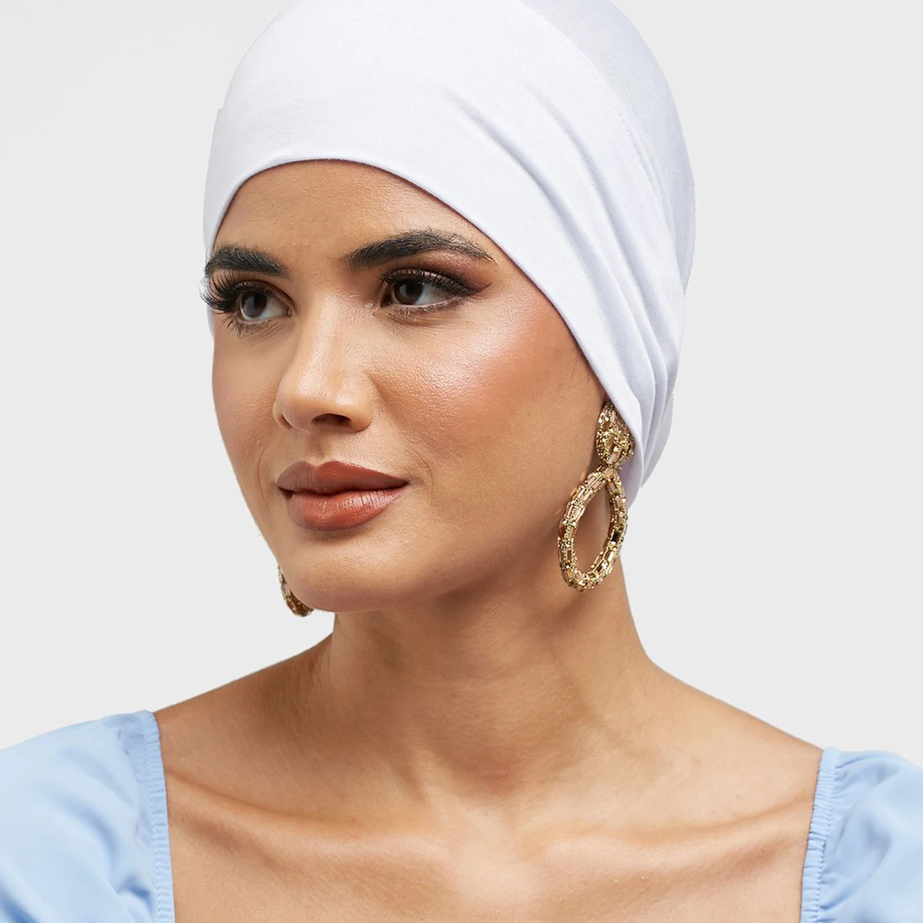 Hot Selling Inner Hijab Cap No Silp Breathable Muslim Under Caps Soft Cotton Jersey Stretch Tie-back Inner for Women